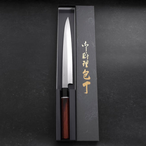 Yanagiba VG-10 Damascus Cherry Handle 240mm with Sheath (9.4”)-[Musashi]-[Japanese-Kitchen-Knives]