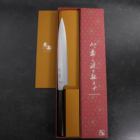 Yanagiba VG-10 Kasumi Buffalo Ebony Handle 240mm (9.4”)-[Musashi]-[Japanese-Kitchen-Knives]