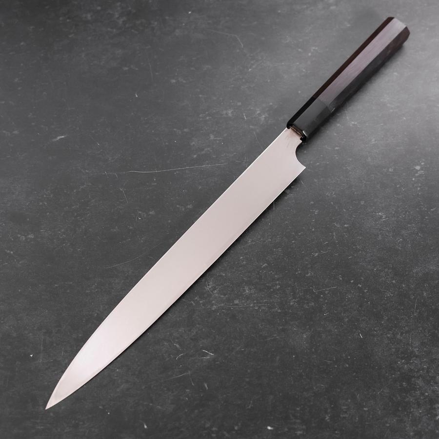 柳刃 片刃 銀紙3号 霞 黒檀水牛柄 270mm – MUSASHI
