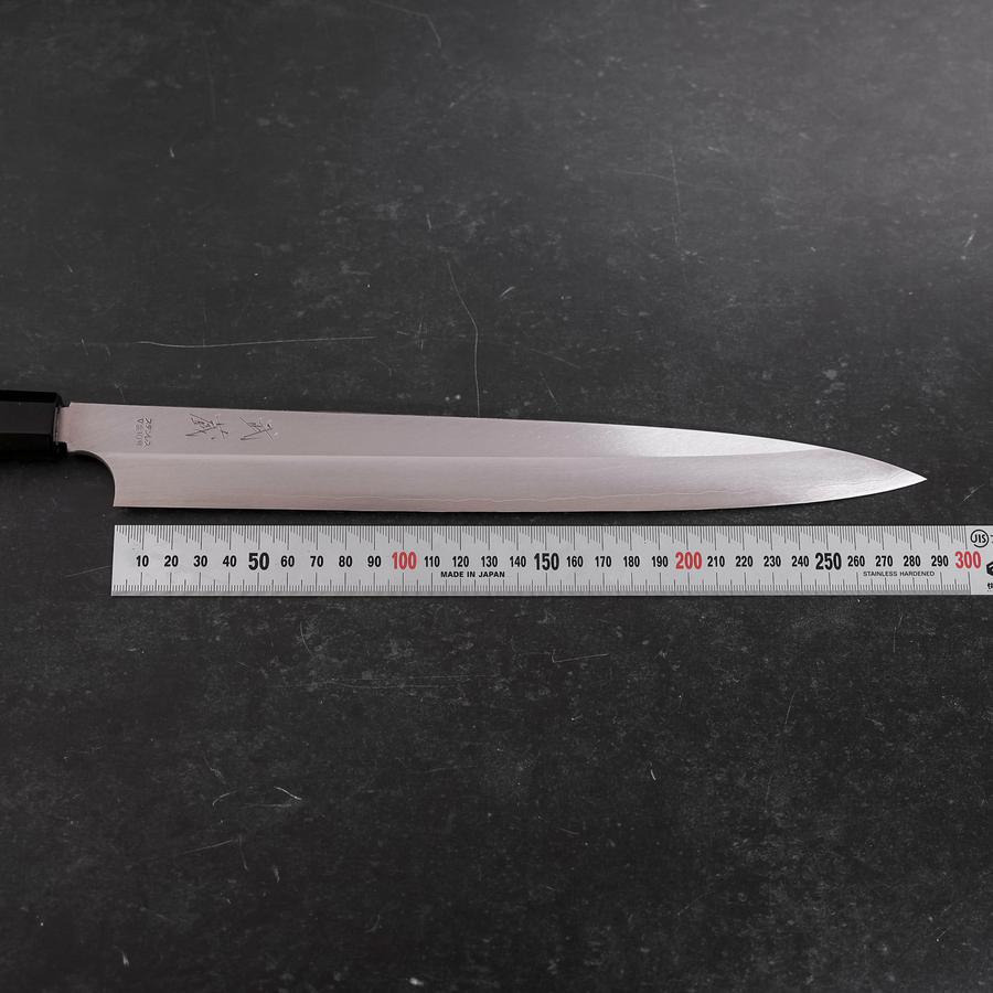 柳刃 片刃 銀紙3号 霞 黒檀水牛柄 270mm – MUSASHI