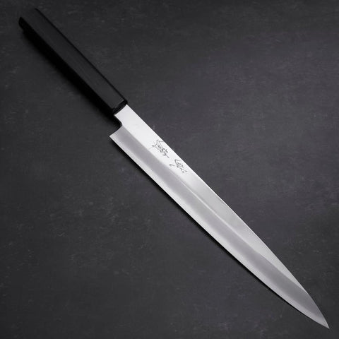 Yanagiba VG-10 Mirror Kasumi Shitan Ebony Handle 270mm (10.6”)-[Musashi]-[Japanese-Kitchen-Knives]