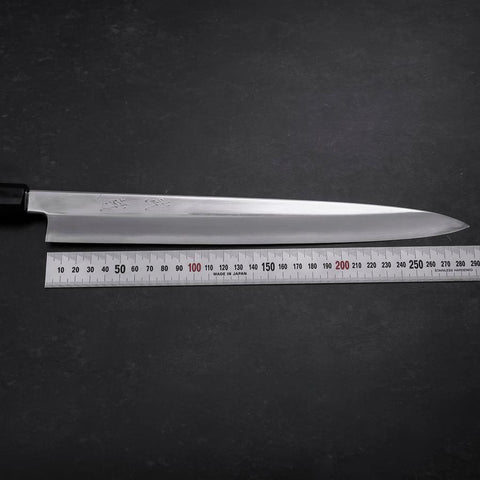 Yanagiba VG-10 Mirror Kasumi Shitan Ebony Handle 300mm (11.8”)-[Musashi]-[Japanese-Kitchen-Knives]