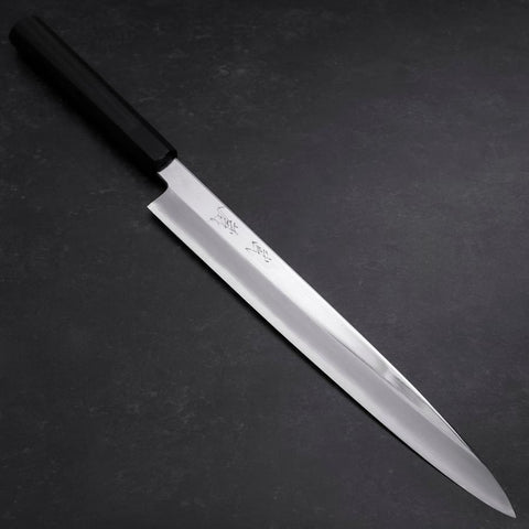 Yanagiba VG-10 Mirror Kasumi Shitan Ebony Handle 300mm (11.8”)-[Musashi]-[Japanese-Kitchen-Knives]