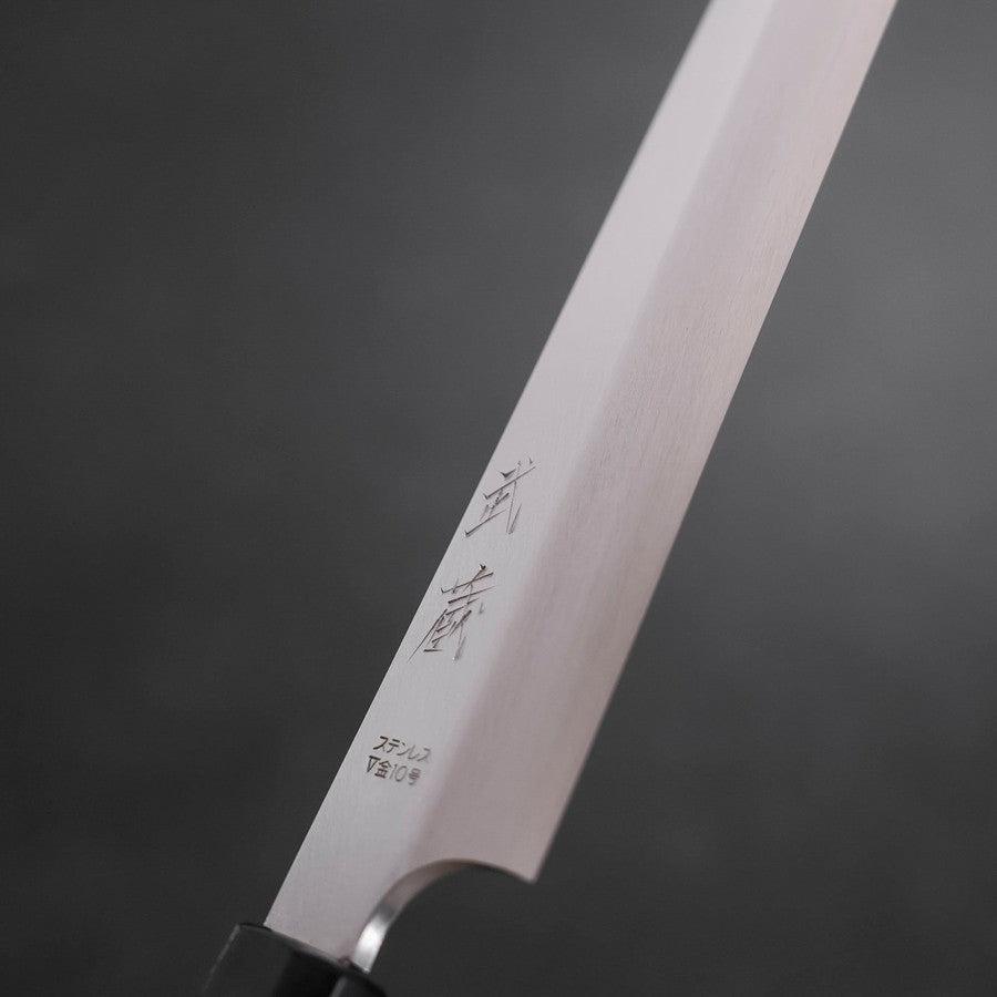 柳刃 片刃 銀紙3号 霞 黒檀水牛柄 270mm – MUSASHI