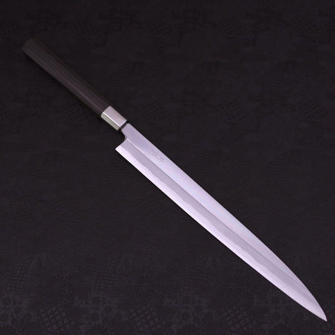 Yanagiba White Steel #1 Ebony Handle 300mm (11.8”)-[Musashi]-[Japanese-Kitchen-Knives]