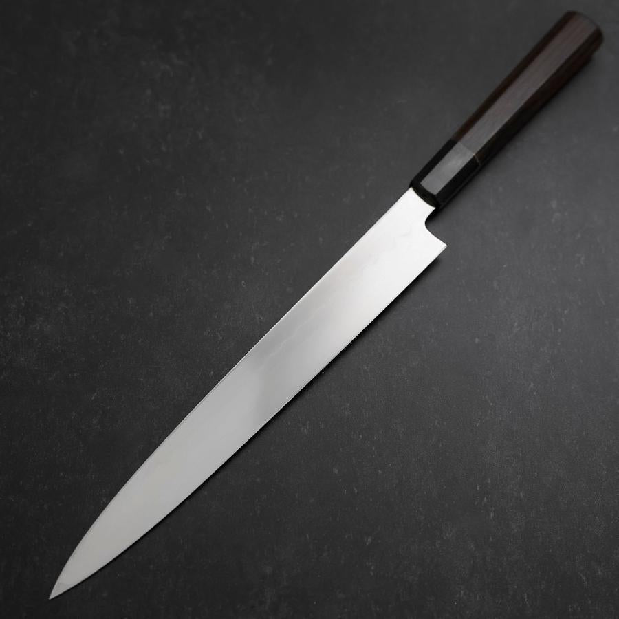 柳刃 白二水本焼 月富士 鏡面 黒檀水牛柄 270mm – MUSASHI