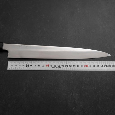 Yanagiba White Steel #2 Honyaki Buffalo Ebony Handle 270mm (10.6”)-[Musashi]-[Japanese-Kitchen-Knives]