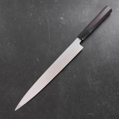 Yanagiba White Steel #2 Kasumi Buffalo Ebony Handle 270mm (10.6”)-[Musashi]-[Japanese-Kitchen-Knives]
