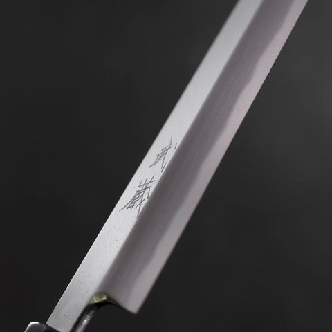 Yanagiba White Steel #2 Kasumi Buffalo Ebony Handle 270mm (10.6”)-[Musashi]-[Japanese-Kitchen-Knives]