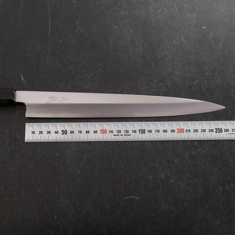 Yanagiba White Steel #2 Kasumi Buffalo Ebony Handle 270mm (10.6”)-[Musashi]-[Japanese-Kitchen-Knives]