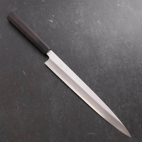 Yanagiba White Steel #2 Kasumi Buffalo Ebony Handle 270mm (10.6”)-[Musashi]-[Japanese-Kitchen-Knives]