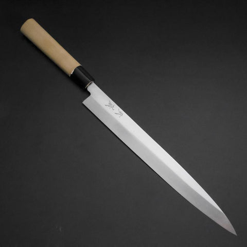 Yanagiba White Steel #2 Kasumi Cherry Handle 300mm (11.8”)-[Musashi]-[Japanese-Kitchen-Knives]
