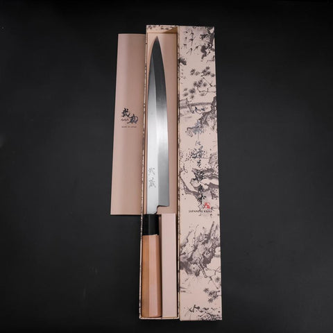 Yanagiba White Steel #2 Kasumi Cherry Handle 300mm-[Musashi]-[Japanese-Kitchen-Knives]