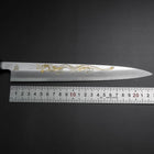 Yanagiba White Steel #2 Kasumi Chokin Dragon Buffalo Ebony Handle 240mm-[Musashi]-[Japanese-Kitchen-Knives]