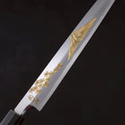 Yanagiba White Steel #2 Kasumi Chokin Sakura-Fuji Buffalo Ebony Handle 210mm (8.3”)-[Musashi]-[Japanese-Kitchen-Knives]