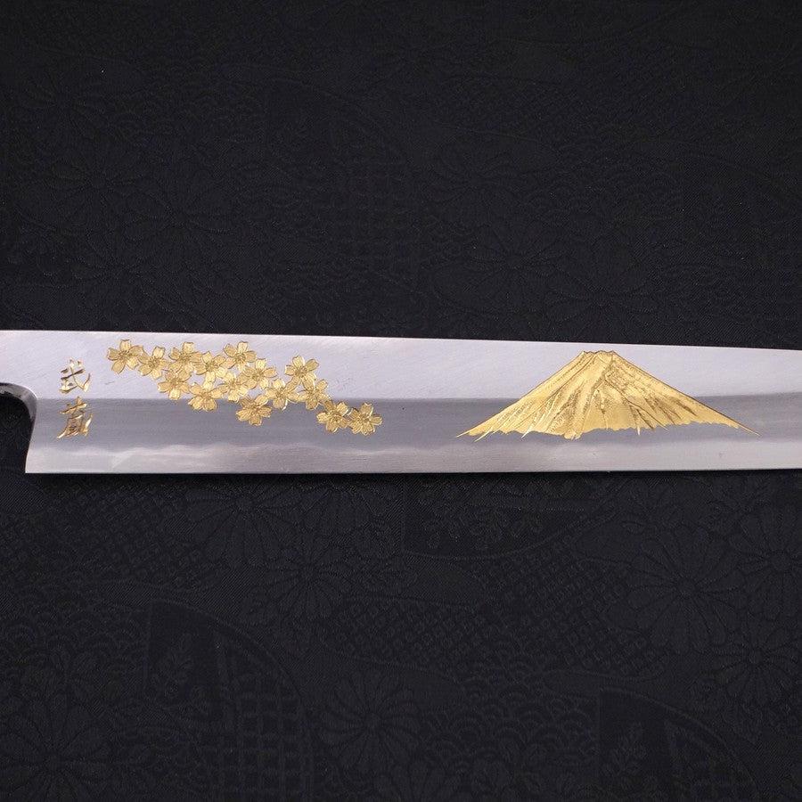 柳刃 片刃 白紙2号 霞 桜 富士 黒檀水牛柄 270mm – MUSASHI
