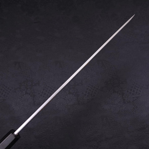 Yanagiba White Steel #2 Kasumi Chokin Sakura-Fuji Buffalo Ebony Handle 270mm (10.6”)-[Musashi]-[Japanese-Kitchen-Knives]