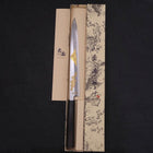 Yanagiba White Steel #2 Kasumi Chokin Sakura-Fuji Buffalo Ebony Handle 270mm (10.6”)-[Musashi]-[Japanese-Kitchen-Knives]