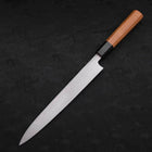 Yanagiba White Steel #2 Kurouchi Buffalo Teak Handle 225mm (8.8”)-[Musashi]-[Japanese-Kitchen-Knives]