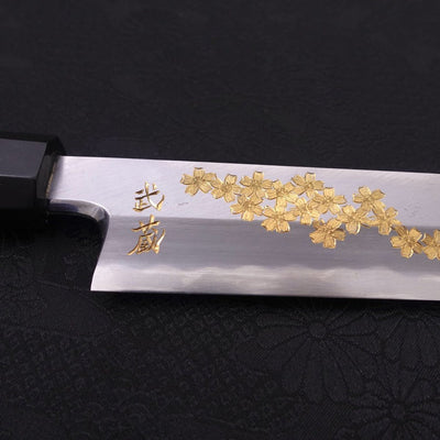 Yanagiba White steel #2 Kasumi Chokin Sakura-Fuji Buffalo Ebony Handle 270mm-White steel #2-Kasumi-Japanese Handle-[Musashi]-[Japanese-Kitchen-Knives]