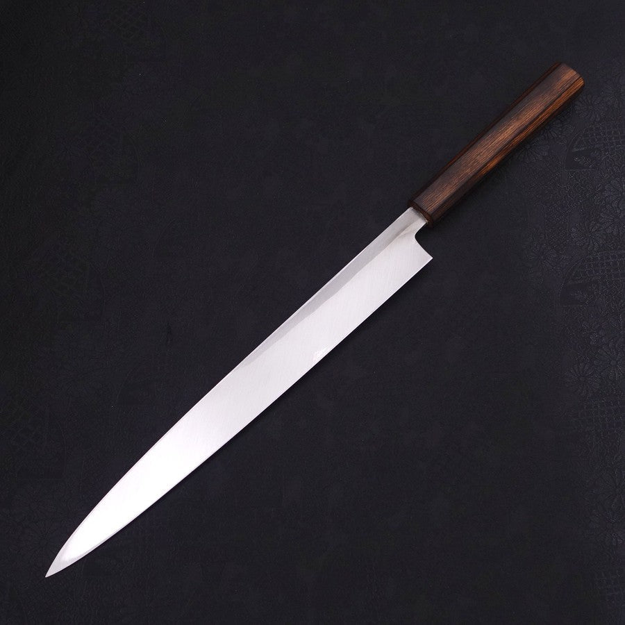 Yanagiba White steel #2 Kasumi Sumi Urushi Handle 300mm-White steel #2-Kasumi-Japanese Handle-[Musashi]-[Japanese-Kitchen-Knives]