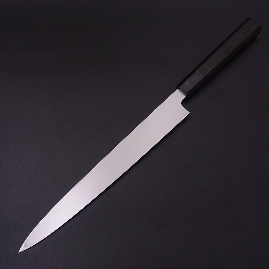 Yanagiba White steel #2 Moon-Fuji Water Honyaki Buffalo Ebony Handle 270mm-White steel #2-Japanese Handle-[Musashi]-[Japanese-Kitchen-Knives]
