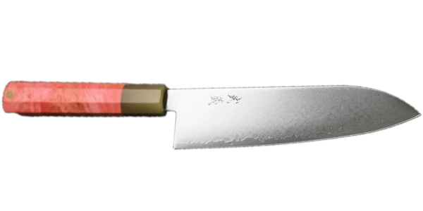 Santoku Blue Steel #2 Kurouchi Chokin Cheetah Buffalo Ebony Handle Santoku Blue Steel #2 Kurouchi Chokin Cheetah Buffalo Ebony Handle