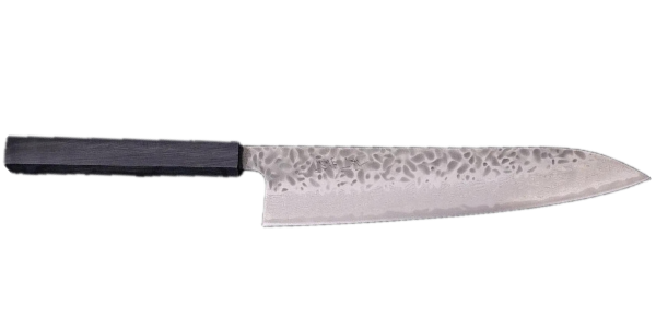切付牛刀 VG-10 黒染めダマスカス 黒檀水牛柄 210mm – MUSASHI 切付牛刀 VG-10 黒染めダマスカス 黒檀水牛柄 210mm – MUSASHI