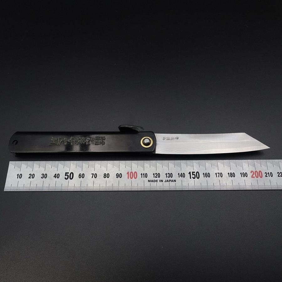 Damascus Black Higonokami Aogami 120mm-[Musashi]-[Japanese-Kitchen-Knives]