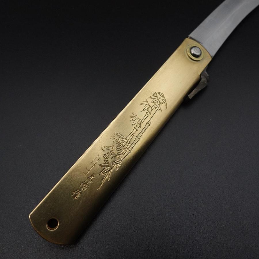 ダマスカス真鍮青紙肥後守120mm – MUSASHI