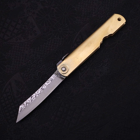 Higonokami Aogami Suname 100mm Gold (3.9”)-[Musashi]-[Japanese-Kitchen-Knives]