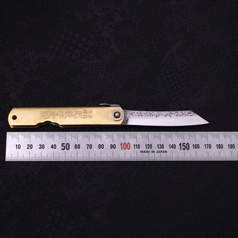 Higonokami Aogami Suname 100mm Gold (3.9”)-[Musashi]-[Japanese-Kitchen-Knives]