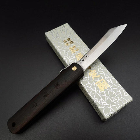 Higonokami VG-10 100mm Ebony (3.9”)-[Musashi]-[Japanese-Kitchen-Knives]