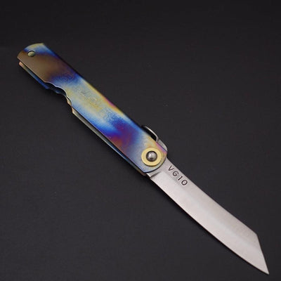 Higonokami VG-10 Titanium Rainbow 100mm-[Musashi]-[Japanese-Kitchen-Knives]