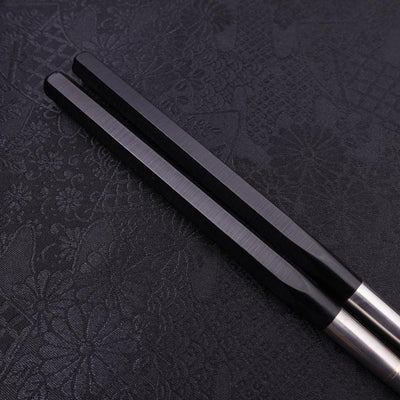 Moribashi Chopsticks Honyaki Stainless Black Hexagonal Handle 165mm-[Musashi]-[Japanese-Kitchen-Knives]