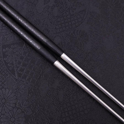 Moribashi Chopsticks Honyaki Stainless Black-Ishime Handle 180mm-[Musashi]-[Japanese-Kitchen-Knives]
