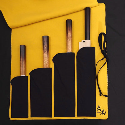 Musashi Japanese Style Kitchen Knife Roll Koi 4 Pockets Handmade-[Musashi]-[Japanese-Kitchen-Knives]
