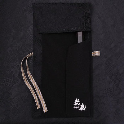 Musashi Japanese Style Kitchen Knife Roll Phoenix Black 1 Pocket Handmade-[Musashi]-[Japanese-Kitchen-Knives]