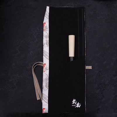 Musashi Japanese Style Kitchen Knife Roll White Koi 1 Pocket Handmade-[Musashi]-[Japanese-Kitchen-Knives]