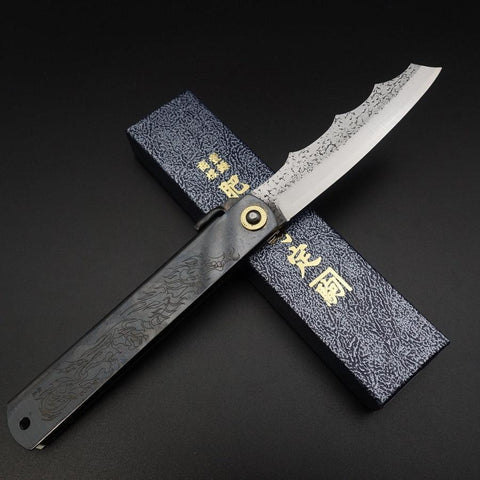 Ryubu-Dragon Black Higonokami Aogami 120mm (4.7”)-[Musashi]-[Japanese-Kitchen-Knives]