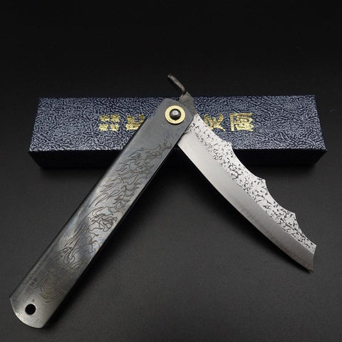 Ryubu-Dragon Black Higonokami Aogami 120mm (4.7”)-[Musashi]-[Japanese-Kitchen-Knives]