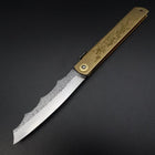 Ryubu-Dragon Brass Higonokami Aogami 120mm (4.7”)-[Musashi]-[Japanese-Kitchen-Knives]